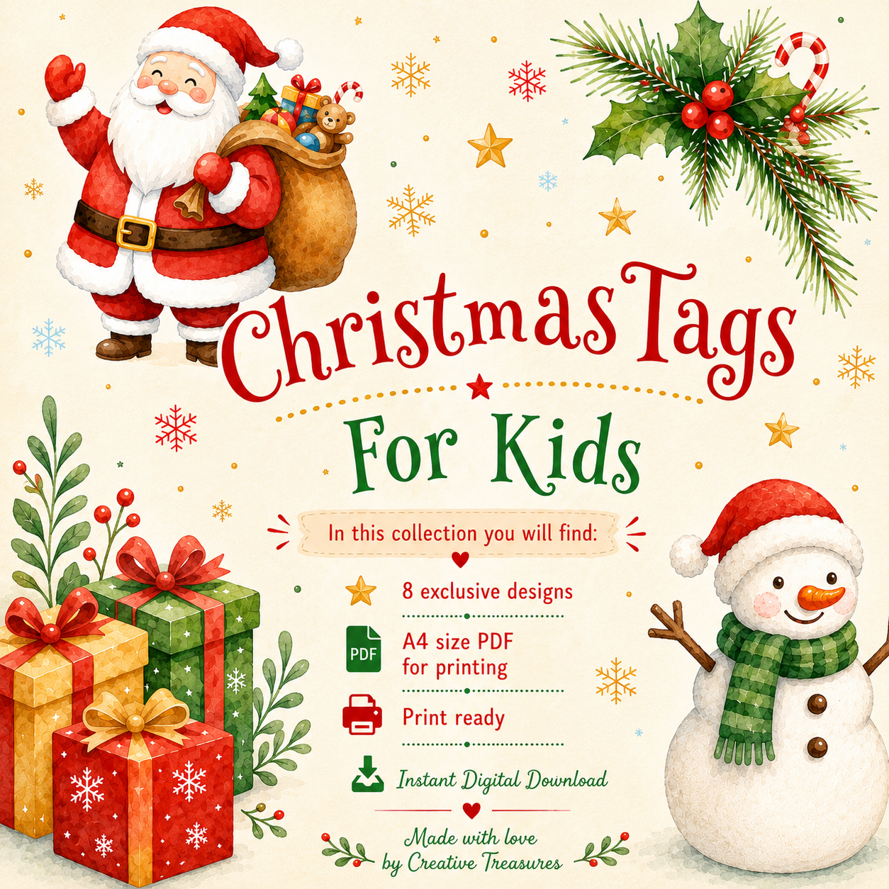 Christmas gift tags for kids