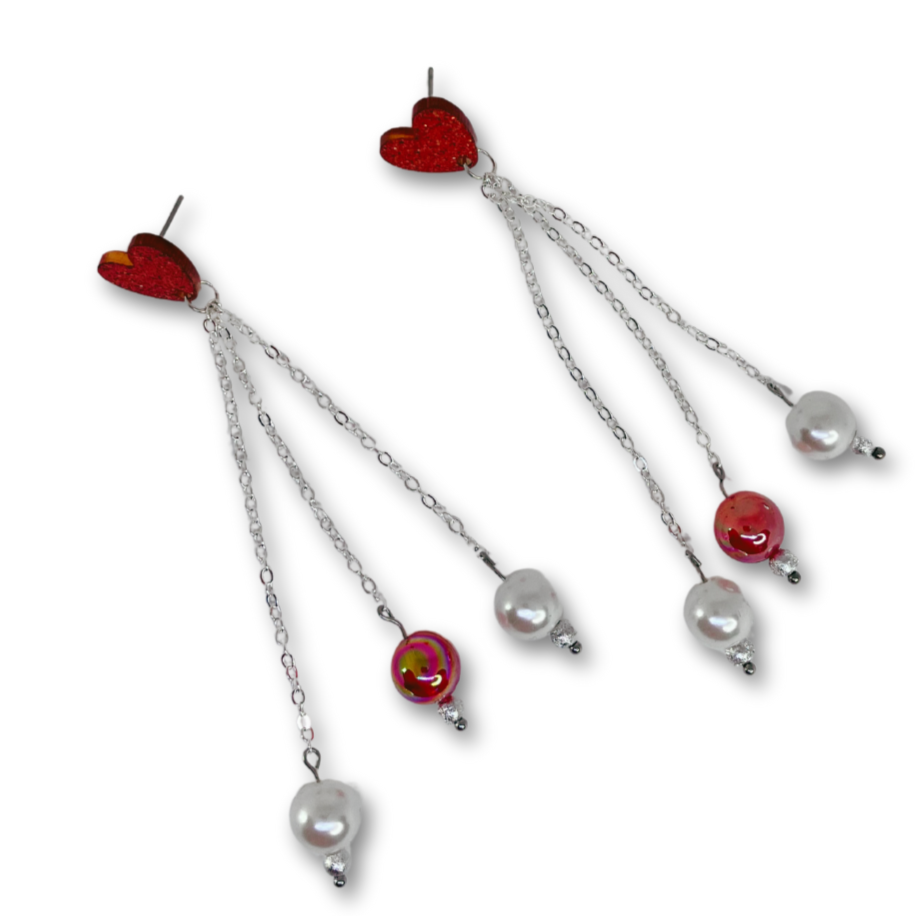 Dangling earrings.