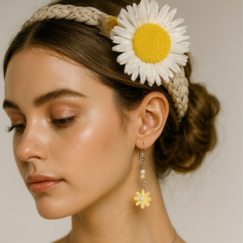 White daisy headband.
