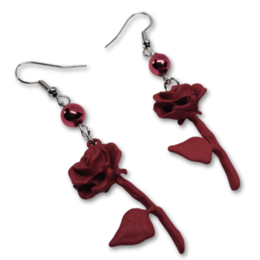 The Everyday Rose gift red rosed themed earrings
