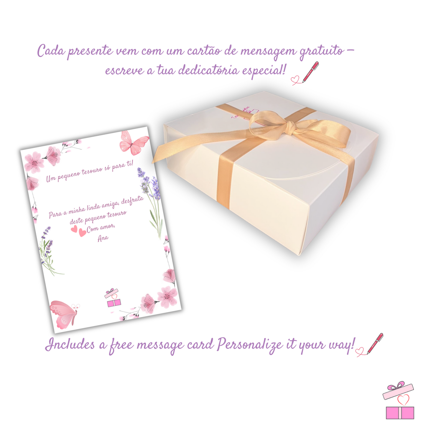 Personalise your message with our gift card, plus gift box