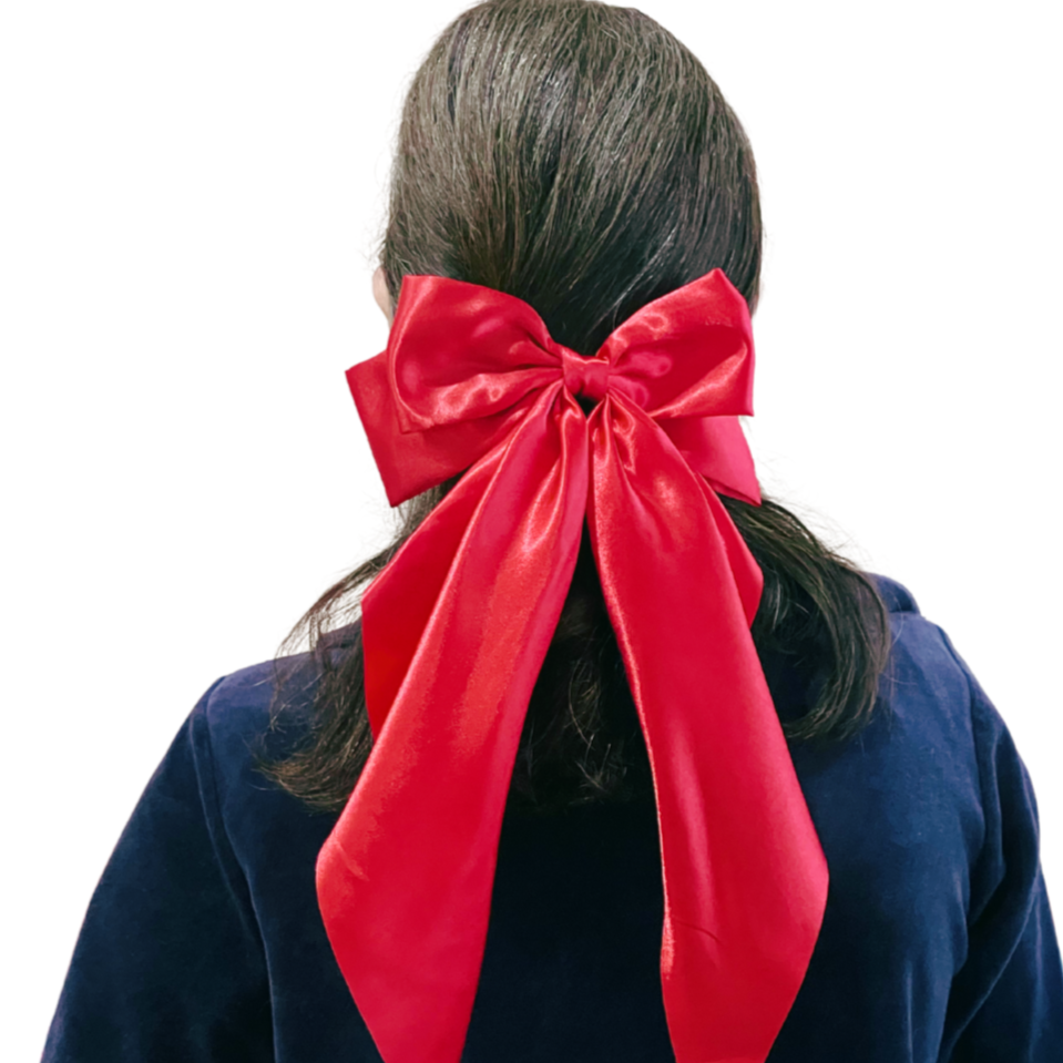 Satin red bow