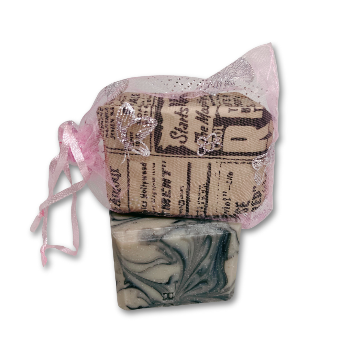 Rose fragrance soap with a decorative paper wrapper