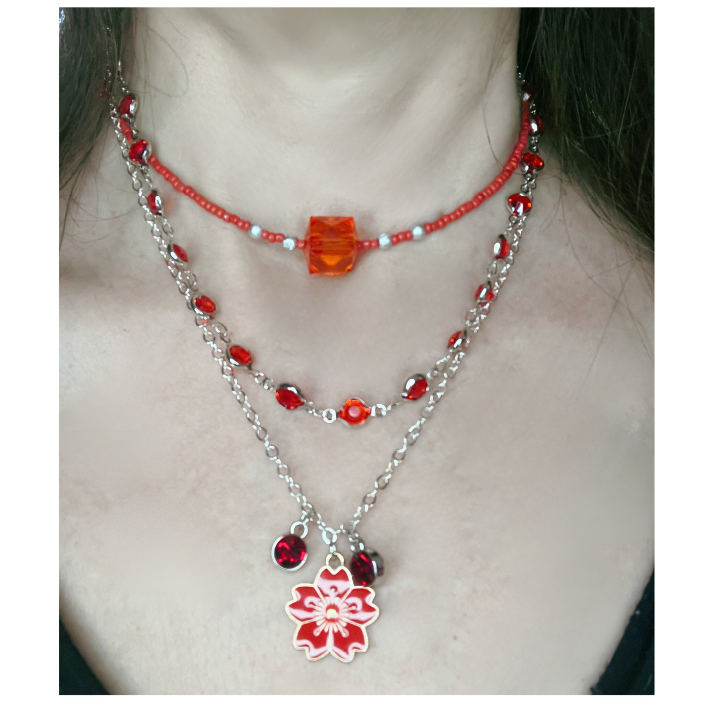 Stack necklaces.