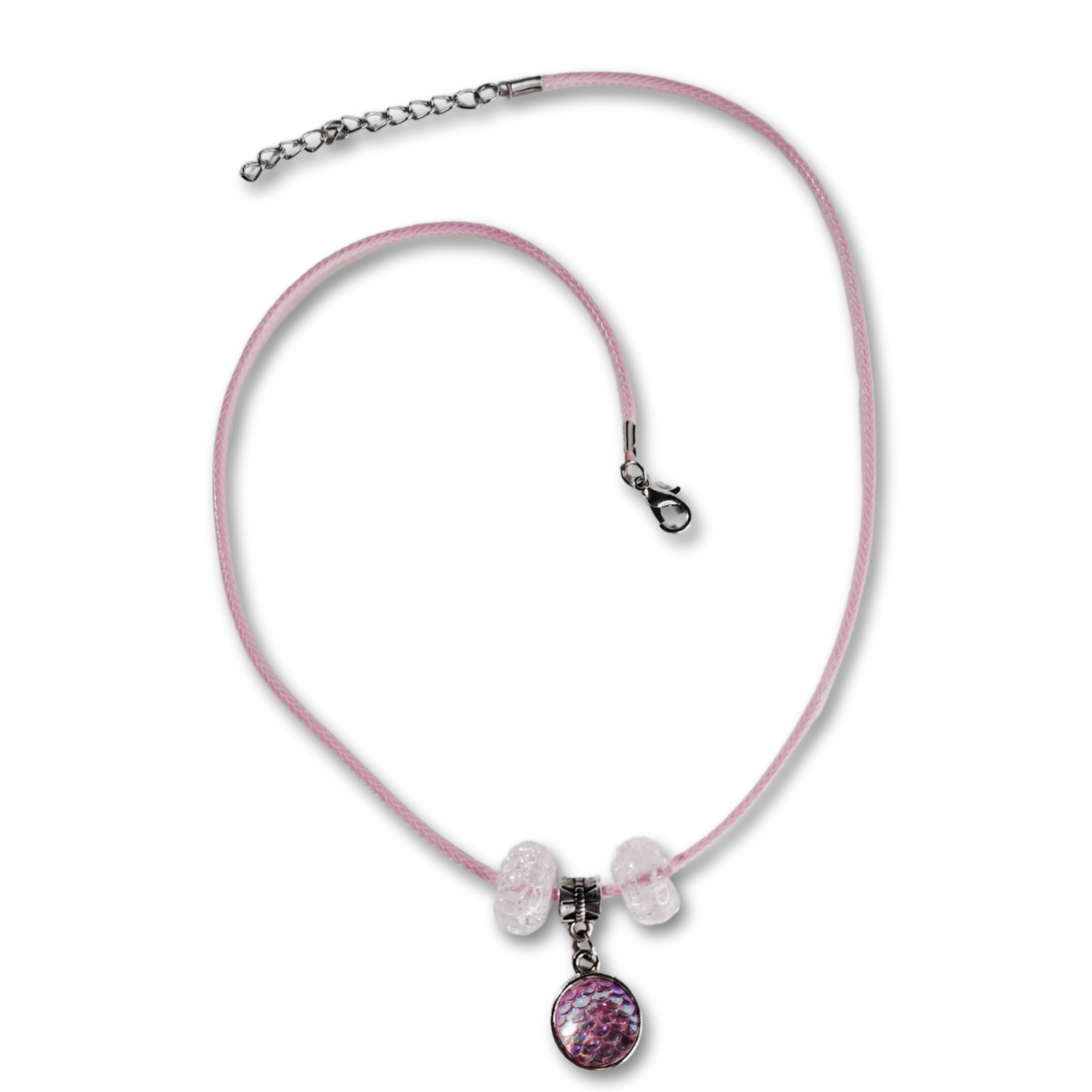 Beautiful pink pendant necklace with pink beads