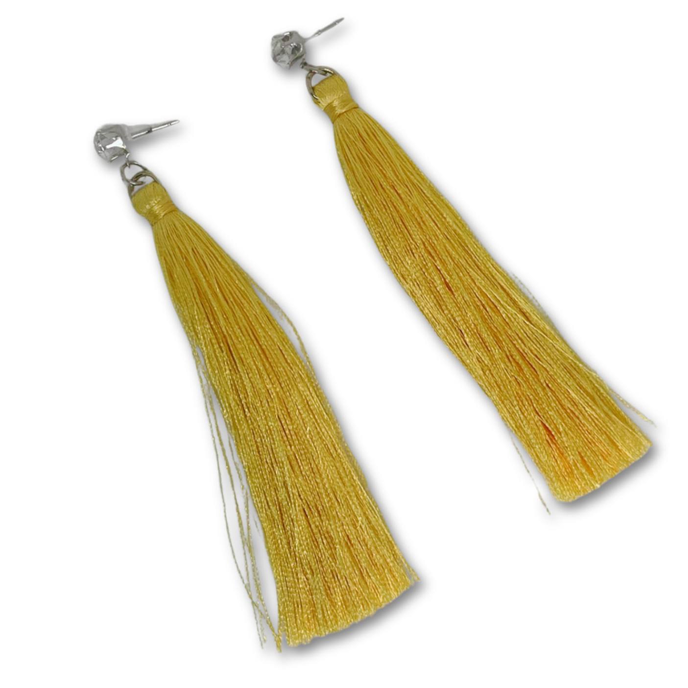 Yellow tassel earrings (pierced)