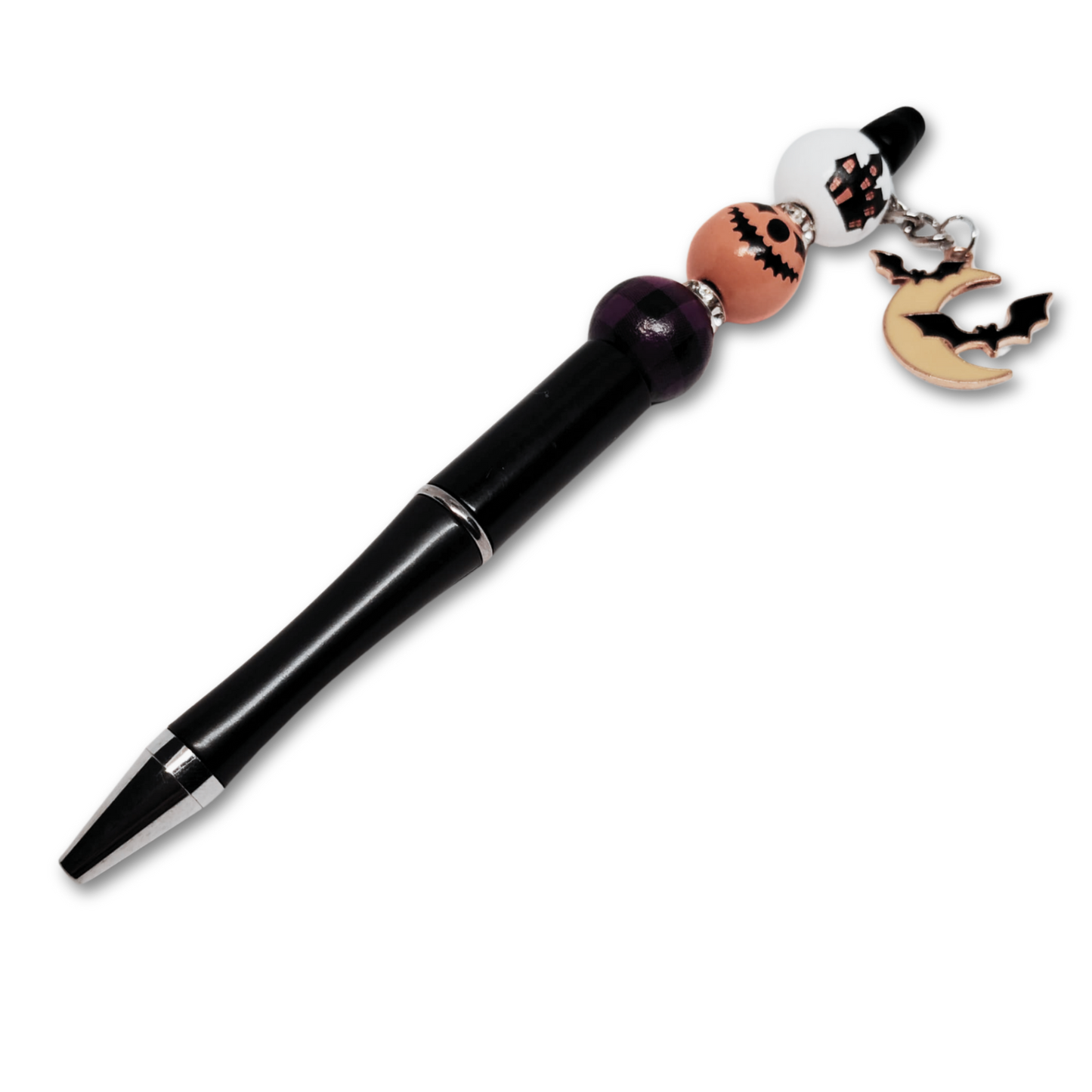 Halloween Batty for Baubles pen with moon bats pendant attached