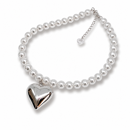 Serene Pearl Romance – White Pearl Jewelry Gift Set with Satin Scrunchie