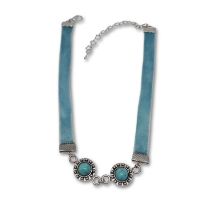 Blue velvet choker