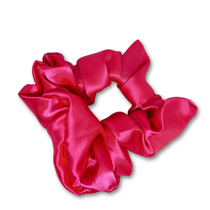 Pink satin scrunchie 
