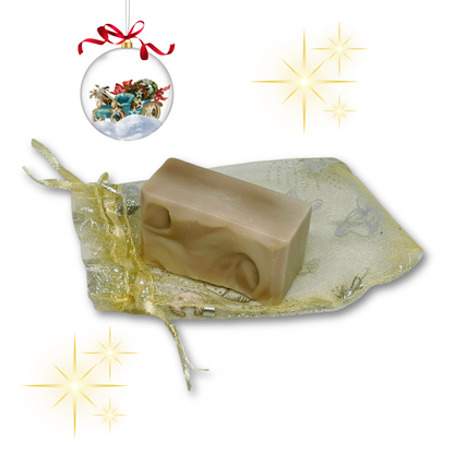 Cinnamon and cocoa mini soap.