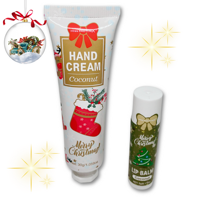 Coconut hand cream and lip balm.