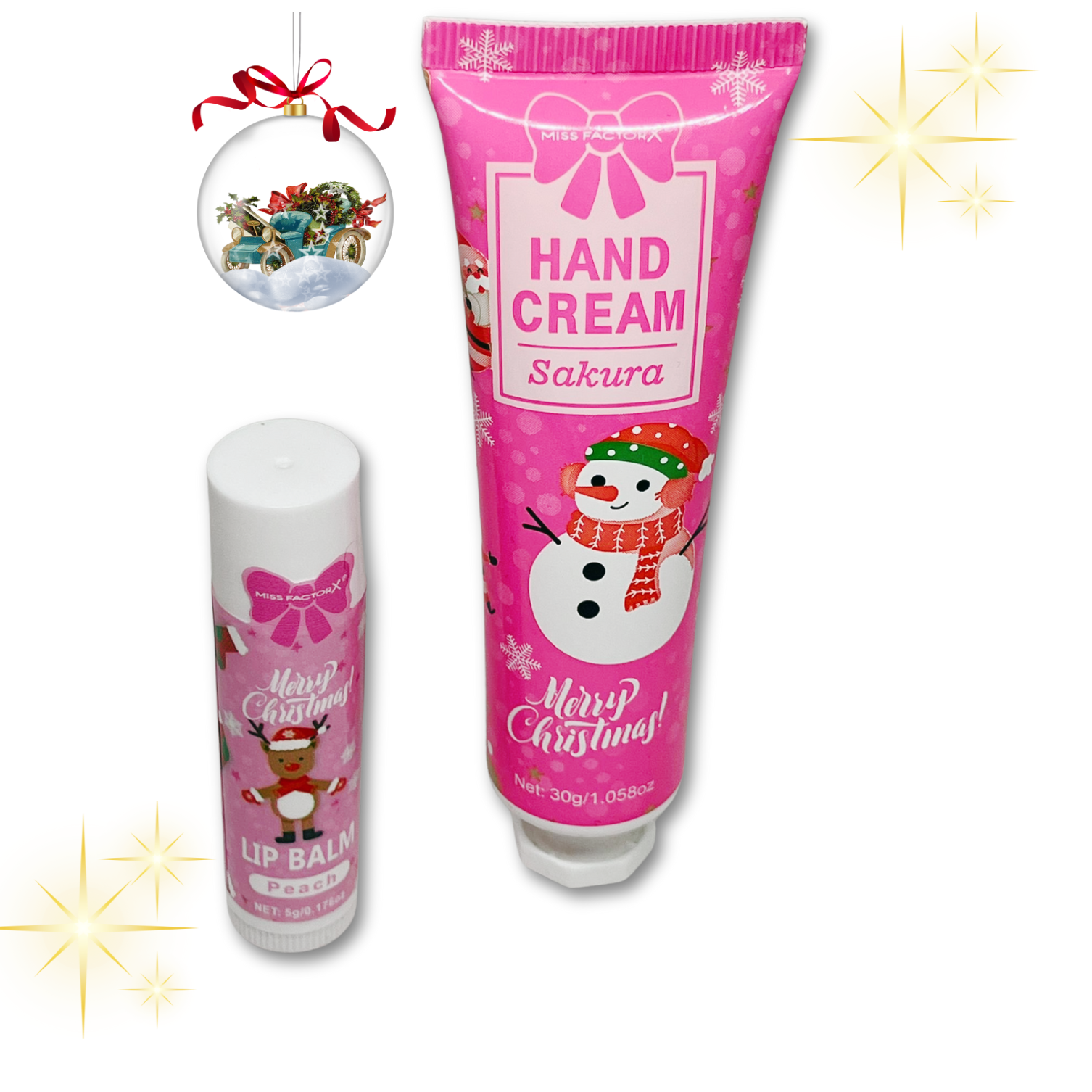 Hand cream and lip balm.