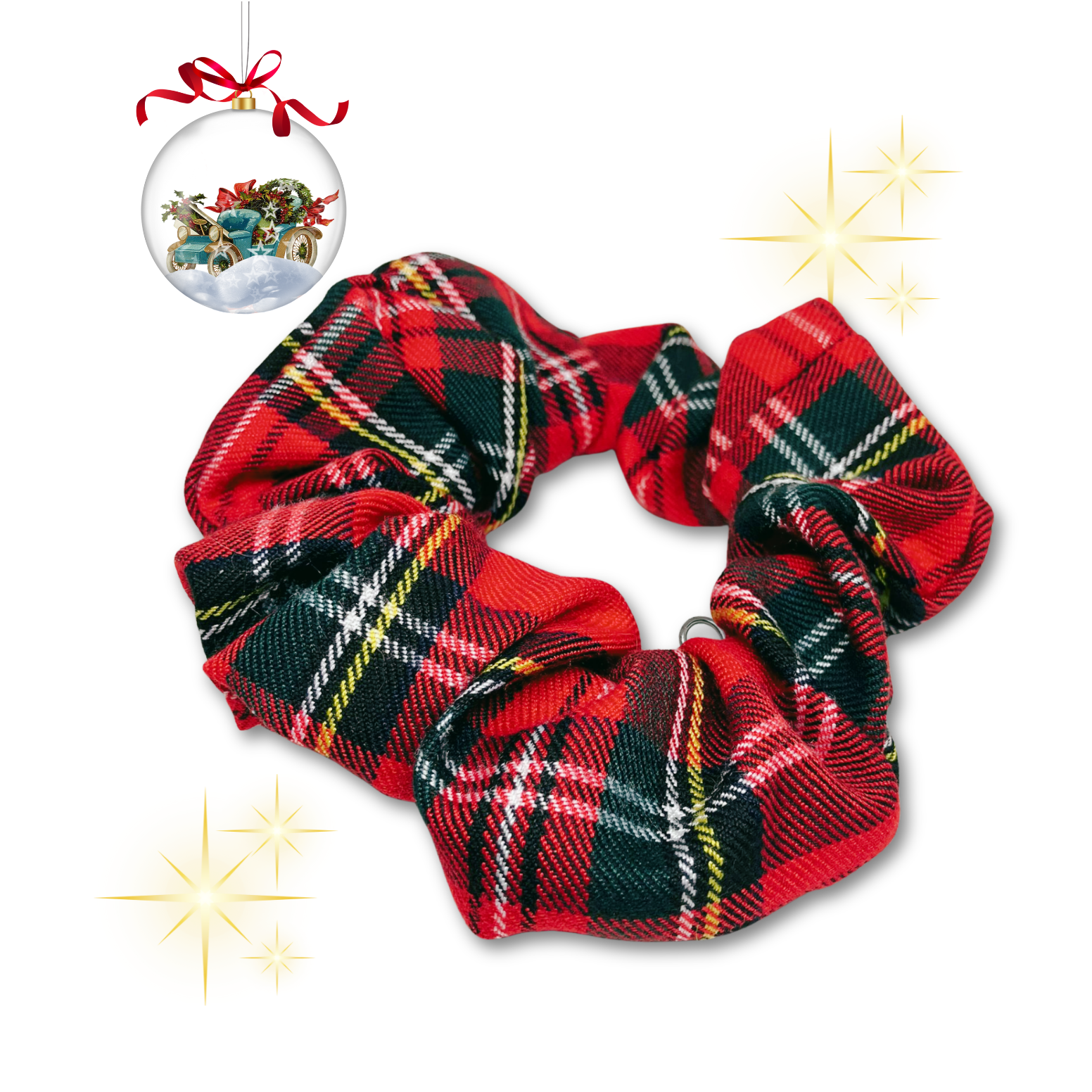 Red plaid scrunchie.