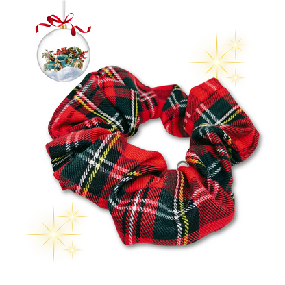 Red plaid scrunchie.