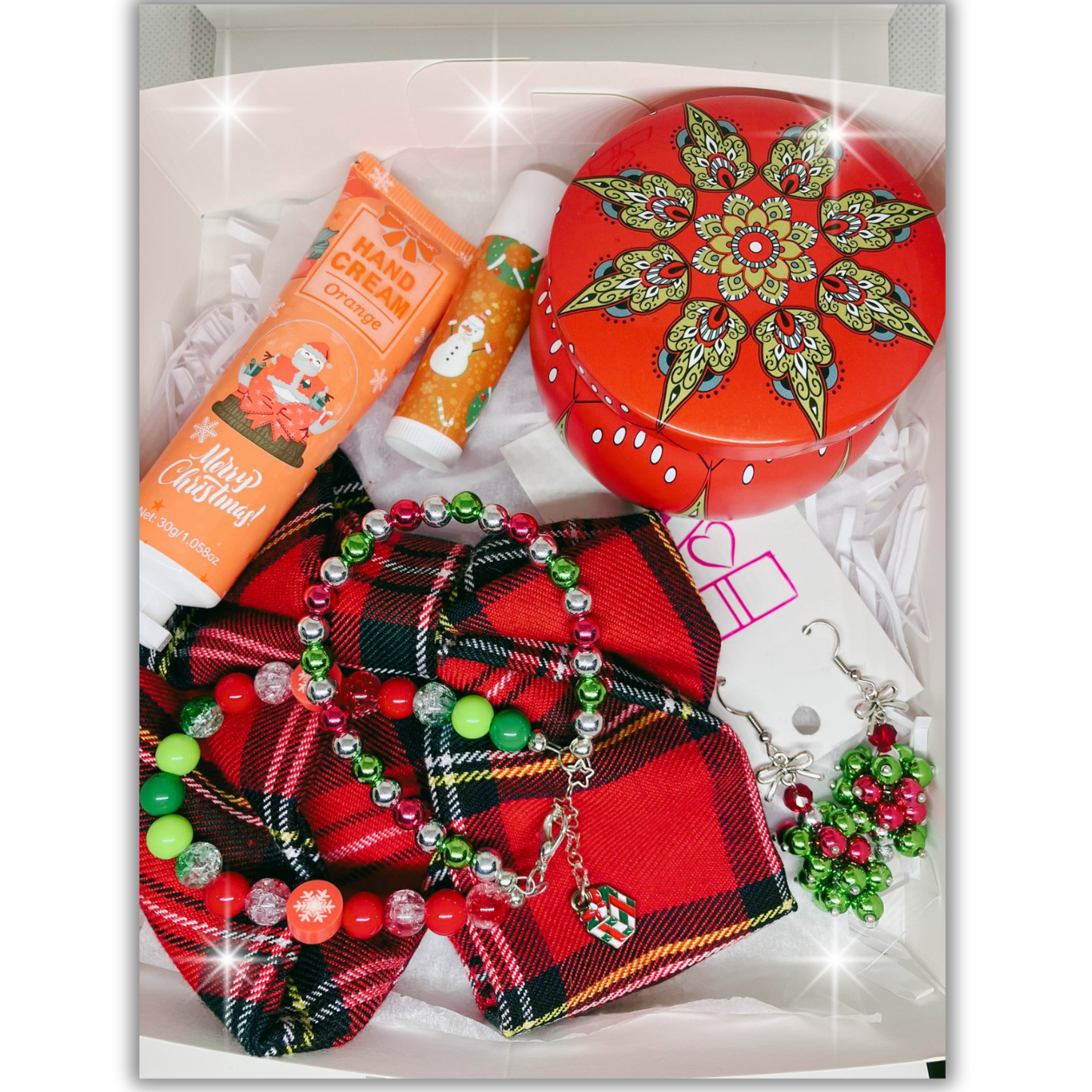 Products inside gift box.