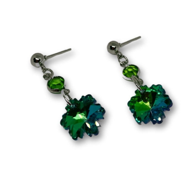 Christmas green earrings.