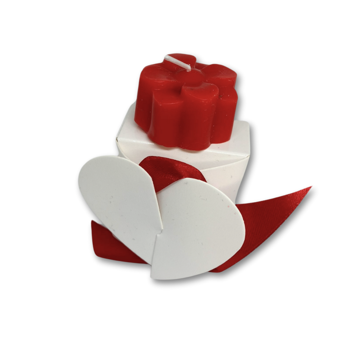 Christmas red candle and gift box