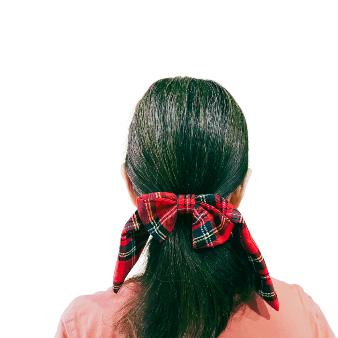 Plaid red hair bow