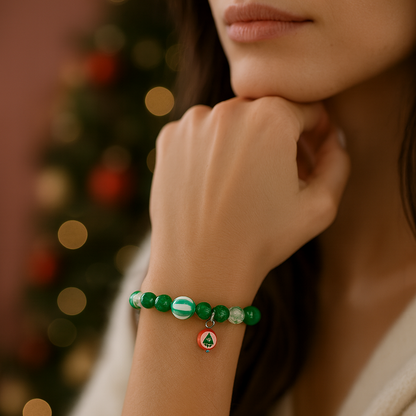 Christmas themed green bracelet