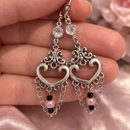 Silver dangling earrings