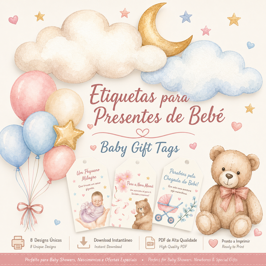 Etiquetas para presentes de bebe