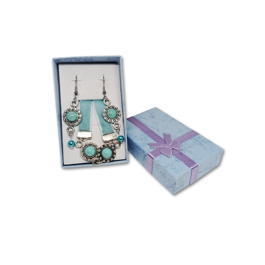 The Everyday Azure gift set for women featuring blue ocean themed choker and earrings