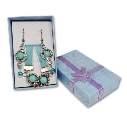 The Everyday Azure gift set for women featuring blue velvet choker with matching earrings