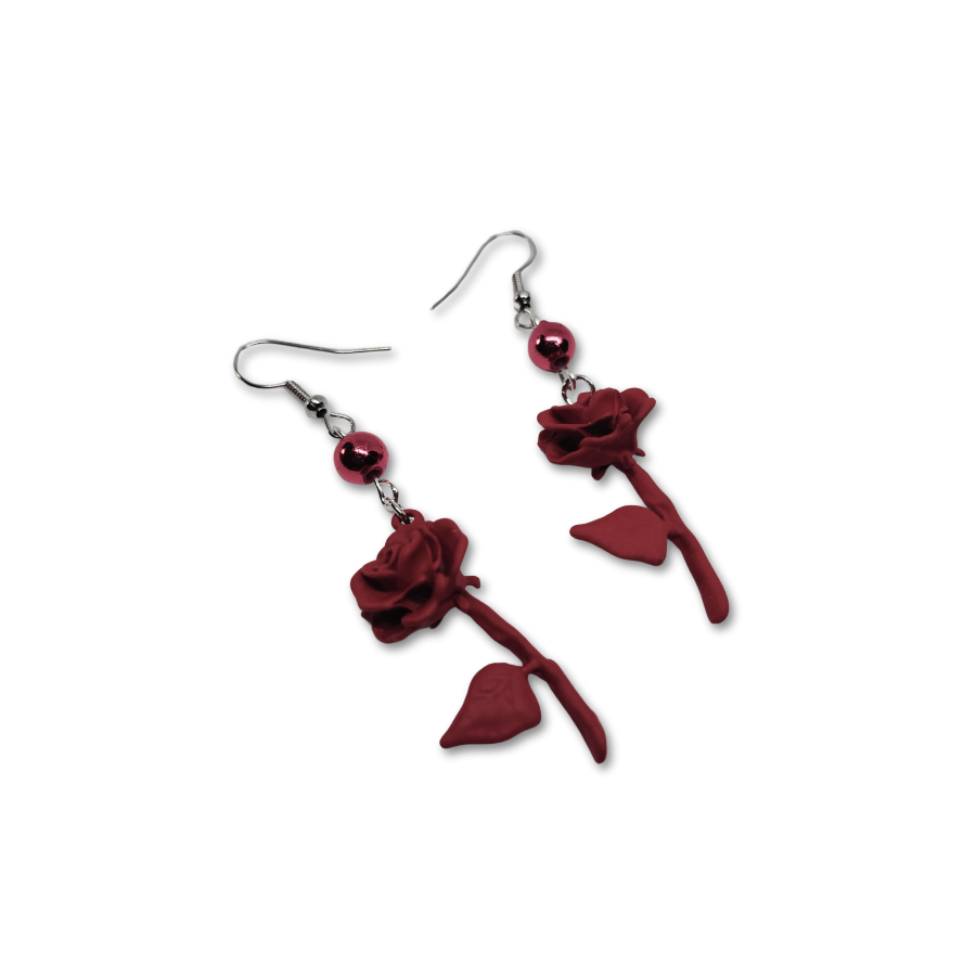 The Everyday Rose gift red rosed themed earrings