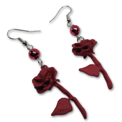 The Everyday Rose gift red rosed themed earrings