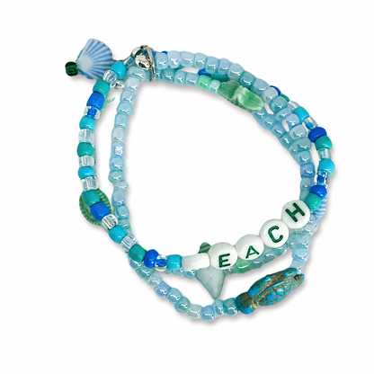 Three beach themed bracelets