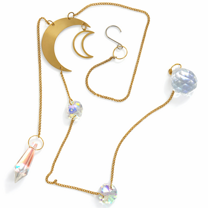 Gold sun catcher with glass diamonds
