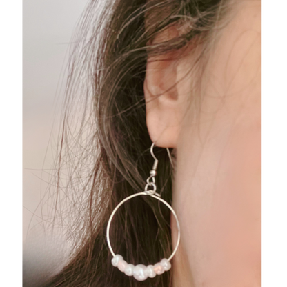Pastel colors beads looping earrings