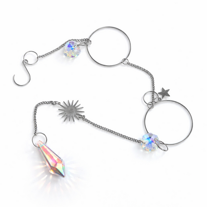 Silver sun catcher with glass diamond