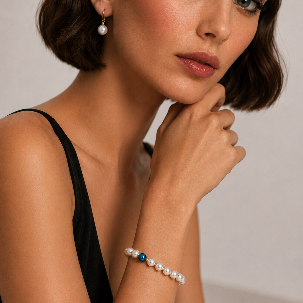 White pearl bracelet.