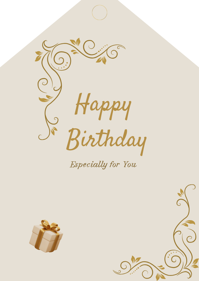Happy birthday gift tag