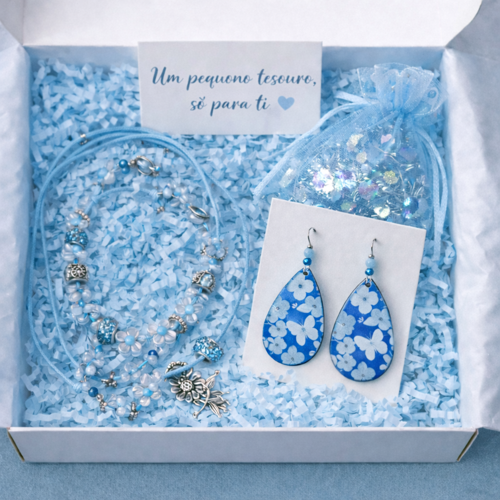 gift box with sun catcher, bracelet, earrings and necklace.