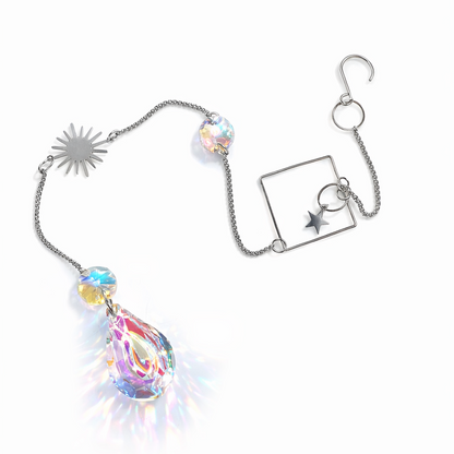 Silver sun catcher with glass diamond