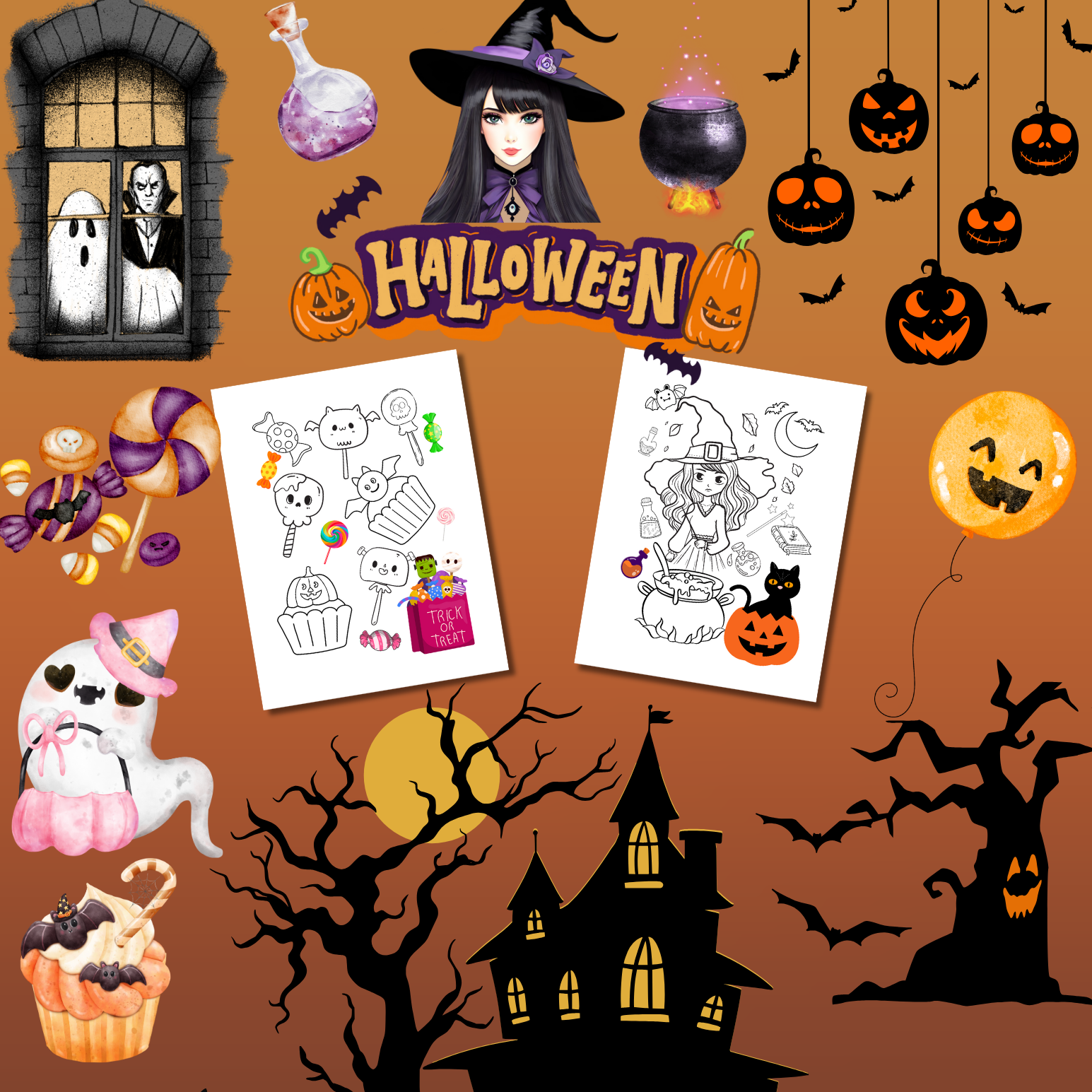 Halloween coloring book for kids