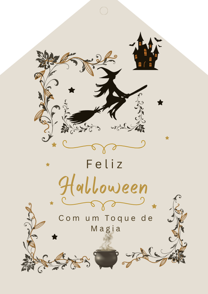Halloween elegant gift tags in Portuguese and English