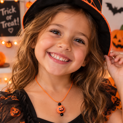 Halloween orange rope necklace