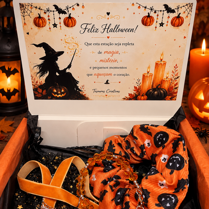 Halloween gift box with jewelry and hair scrunchie