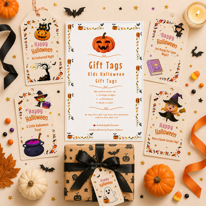 Halloween gift tags for kids.