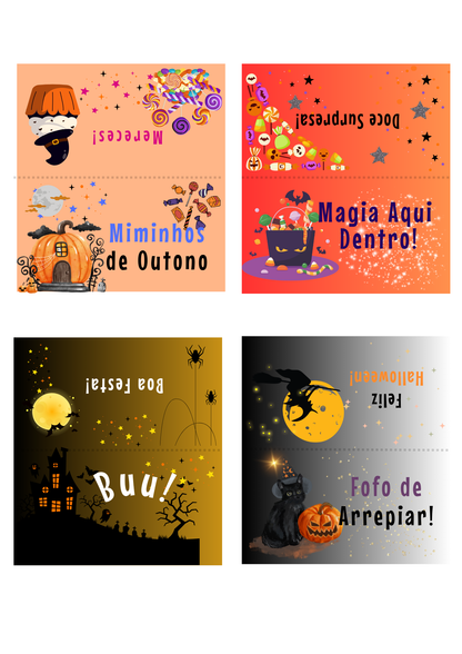 Halloween toppers para sacos de guloseimas.