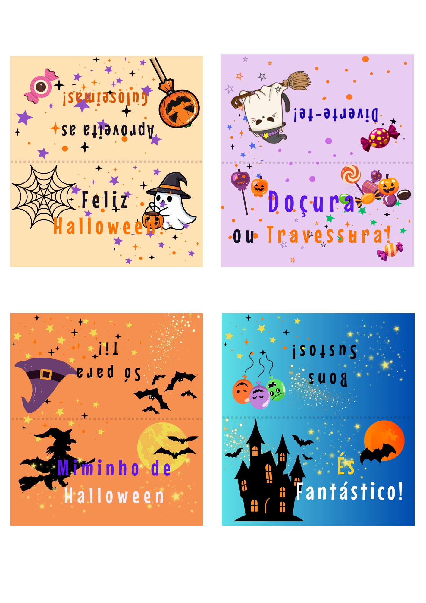 Halloween toppers para sacos de guloseimas