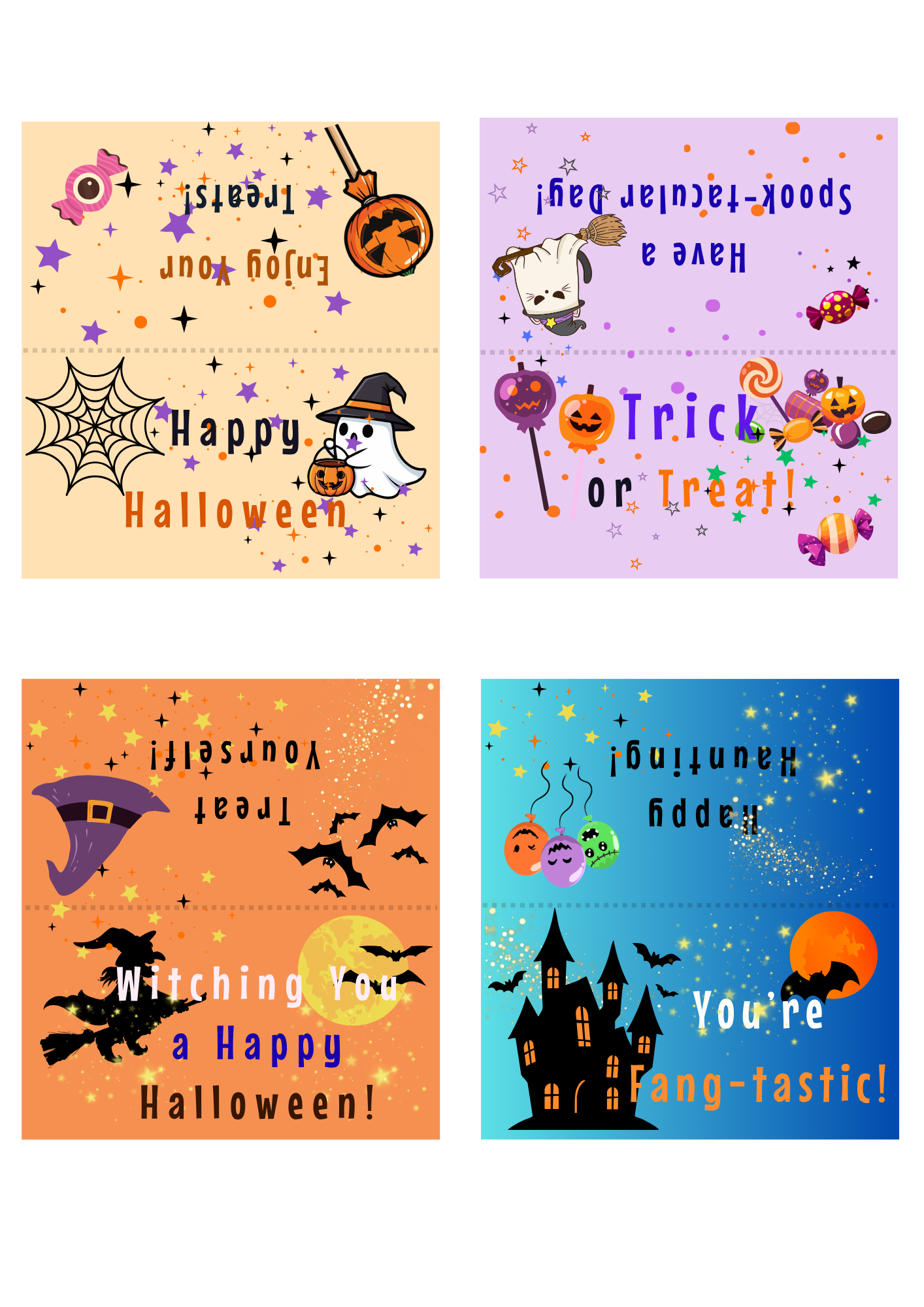 Halloween treat bag toppers