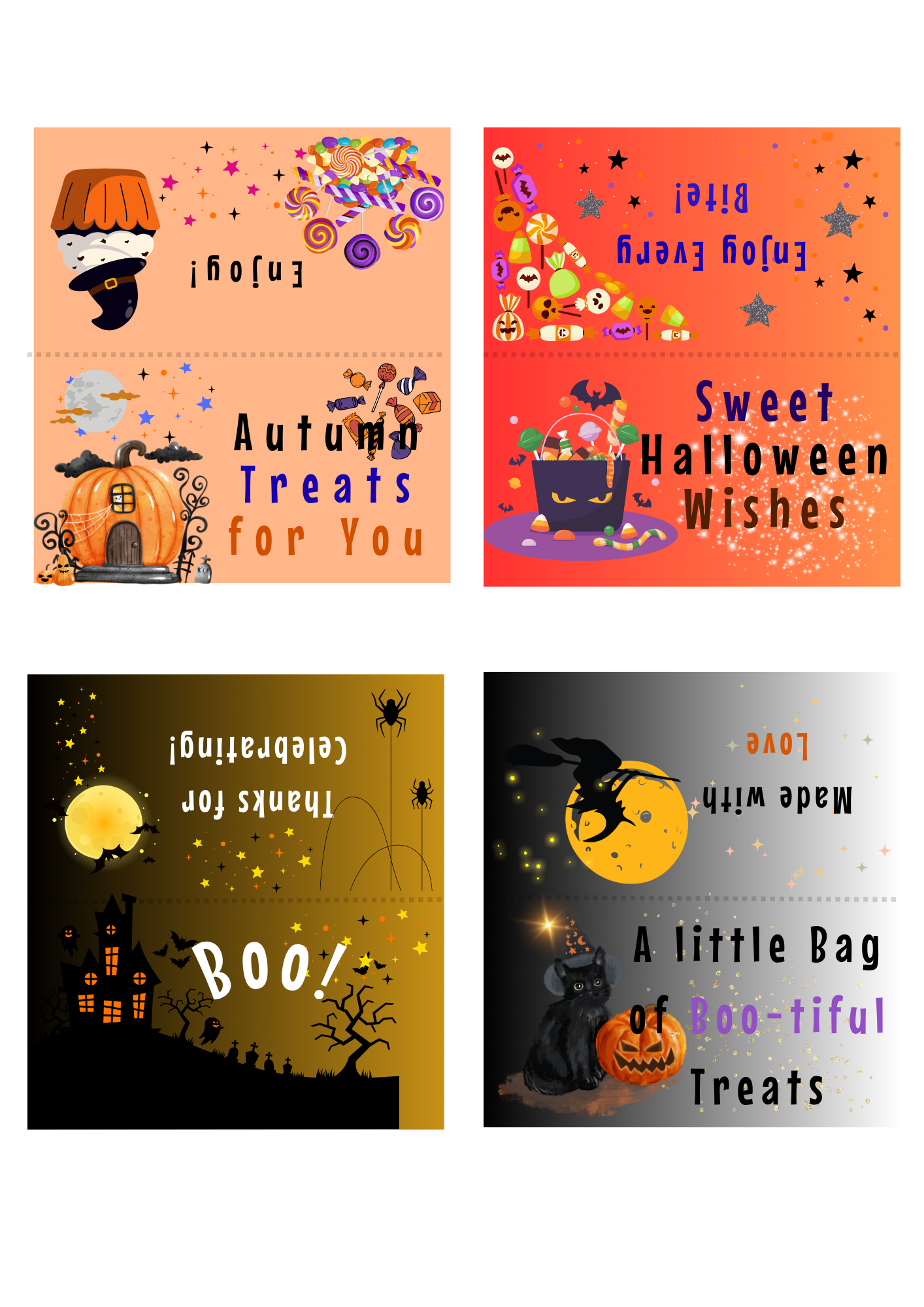 Halloween treat bag toppers