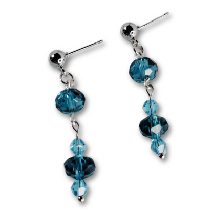 Jewelry gift for women featuring Clear Blue Beaded earrings