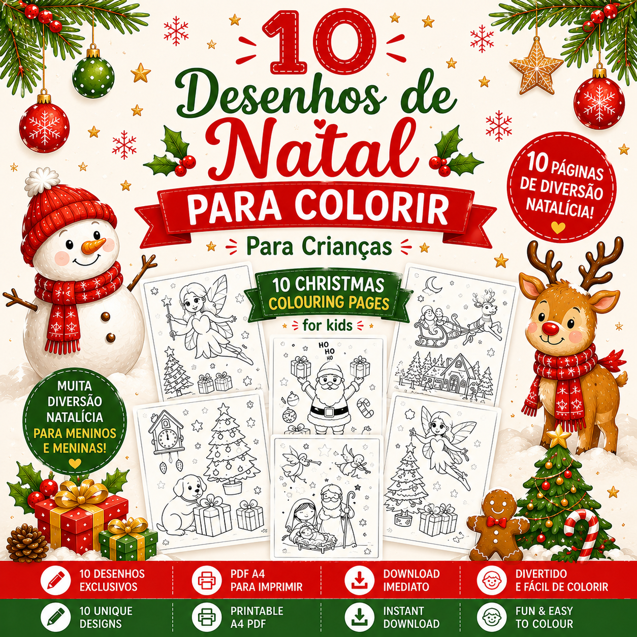 Desenhos de Natal para colorir 