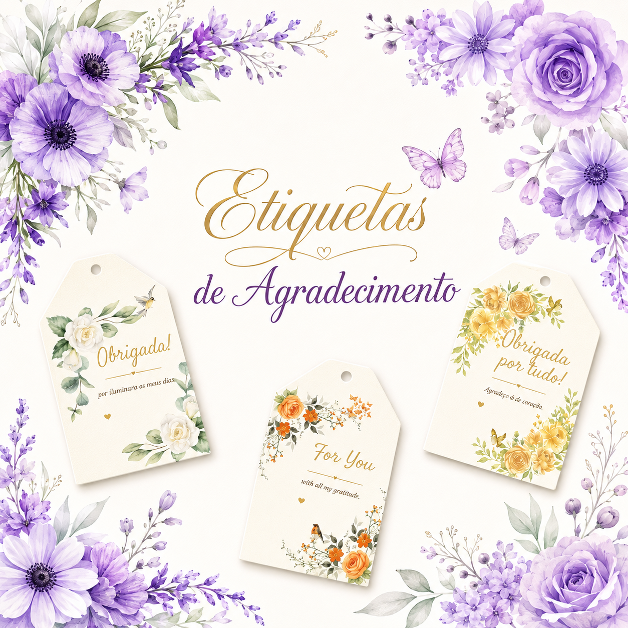 Obrigado etiquetas
Thank you gift tags
